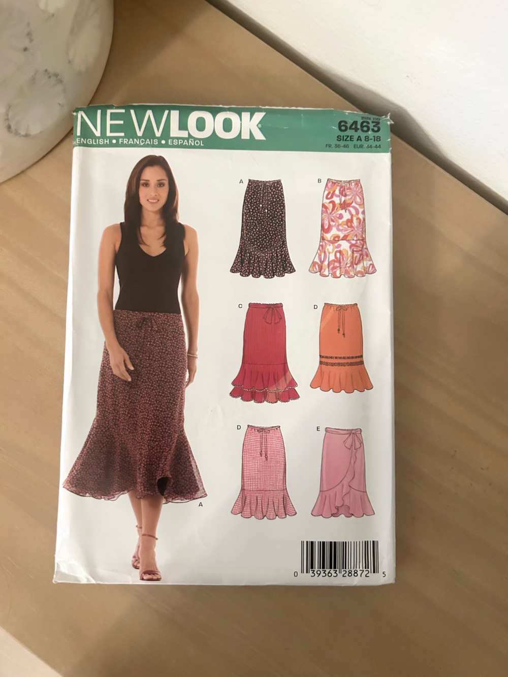 New Look 6463 Misses Trumpet Style Wrap Skirt Sewing Pattern Sizes 8–18